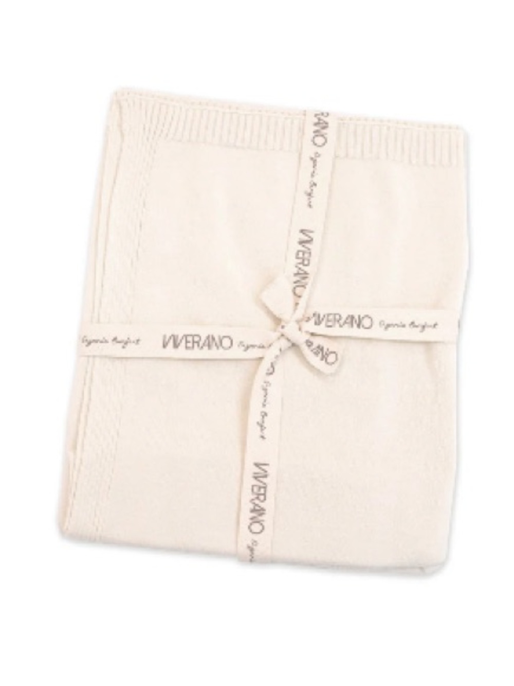 Viverano Milan Knit Organic Cotton Baby Blanket White